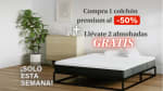 Combo 1 colchón Emma Hybrid Premium + 2 almohadas Diamond Degree por $520.511