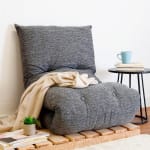 Futon Dobrável de Espuma Solteiro Grafite - R$74,94