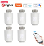 Lot de 5 Têtes de Radiateur Thermostatiques Connectées Zigbee, Compatible Tuya & Assistants Vocaux à 87,39€