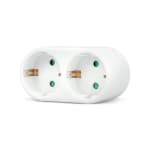 Garza Adaptador de enchufe doble frontal con toma de tierra 2 tomas color blanco por solo 2,90€
