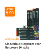 4 Stuks Starbucks capsules voor Nespresso van 10 stuks voor €9,99 bij de AH