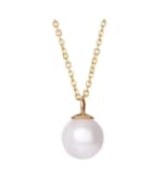 Collier Femme Perle Blanche Ou Noire (Tahiti) Plaqué Or - Pendentif Perle Ronde Imitation Grade 4A+ à 41,78€
