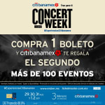 OCESA Concert Week: 2x1 en Boletos Pagando con Citibanamex