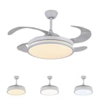 Ventilador NARVI de techo color blanco 3 Palas retráctiles transparentes Motor DC con 6 velocidades Luz LED 45W por solo 33,75€