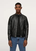 Cazadora motera biker efecto piel