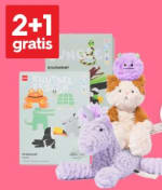 2+1 gratis op knuffels, knutsel- en kleurspullen bij HEMA