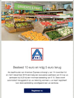 5 euro korting als cashback voor klanten van American Express (check je mail)