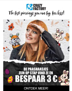 Crazy factory Easter hunt is begonnen, vind 3 euro!