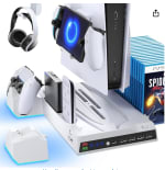 Soporte Delgado para PS5/PS5, estación de Carga extraíble con Ventilador de 3 Niveles y luz por 16,14€