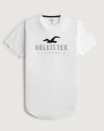 Pick men's curved hem logo graphic tee from Hollister Co. as low as £6.84