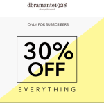 30% korting op alles bij Dbramante1928