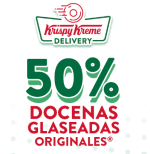 Descuento en Docenas Glaseadas de Krispy Kreme de 50%
