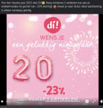 DI 23% korting op 1 januari 2023 bij aankoop 2 artikelen