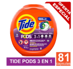 Detergente Tide Spring Meadow en cápsulas 81 unidades por $21.250