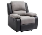 Fauteuil relax manuel HELENE tissu+ pu coloris gris et noir pour 349€ chez Auchan