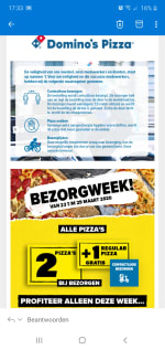 Domino's 2 plus 1 pizza gratis