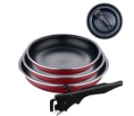 Juego de 4 Sartenes Bergner Click&Cook Red Edition por solo 24,36€