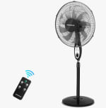 AIGOSTAR Ventilador Pie con Mando a Distancia, 9 Aspas, 3 Velocidades, Temporizador, Oscilante 80° por 31,28€