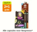2+1 gratis op alle capsules voor Nespresso bij de Ah