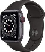 Apple Watch Series 6 (GPS + Cellular, 40 mm) Caja de Aluminio en Gris Espacial - Correa Deportiva Negra