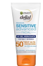 Protector Solar Facial UV Gel Hidratante IP50 plus, 50 ml marca Garnier Delial Sensitive Advanced, por 2,99€