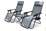 Dos tumbonas jardín con mesa , color gris, para exterior por 89,12€