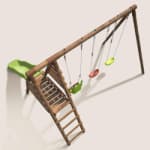 Station en bois traité et toboggan Ankara à 339€