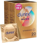 Lot de 40 préservatifs Durex Nude - Sensation peau contre peau à 18,05€