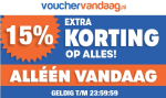 15% extra korting op alles bij vouchervandaag