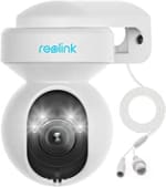 Reolink 5MP PTZ Buiten WiFi-beveiligingscamera met 3x optische zoom, spotlight en nachtvisie in kleur, 2,4/5GHz WiFi-camera met persoon/voertuigdetectie, automatisch traceren, E1 Outdoor