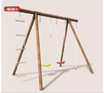 Portique en bois avec corde et échelle 4 agrès Ernest à 189€