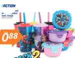 Action snacktrommel en drinkbekers met rietje