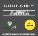 Xbox Live Gold 12 maanden digtale code + Gone Girl HD voor €34