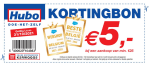 Hubo kortingsbon van 5 euro bij aankopen vanaf 25 euro