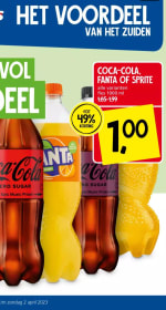 Coca-Cola, Fanta of Sprite fles 1000 ml Nog niet geldig €1.00 Actuele Coca-Cola, Fanta of Sprite fles 1000 ml aanbieding bij Jan Linders