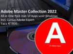 Adobe All-in One Pakket met 17 licenties 2022 voor Windows voor €129,95 bij Ibood
