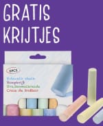 Gratis stoepkrijt af te halen bij de Wibra