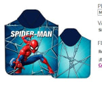 Poncho de algodon 50x100 spiderman por 4,99€