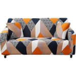 Hotniu 1-Piece Stretch Sofa Cover (4 Seater, Grey Geometry) – £2.28