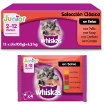 5,2 Kg de Whiskas Comida Húmeda para Gatos Junior Selección Carnes en multipack por solo 12,4€