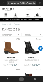 Tot 60% korting op de Solden bij Manfield