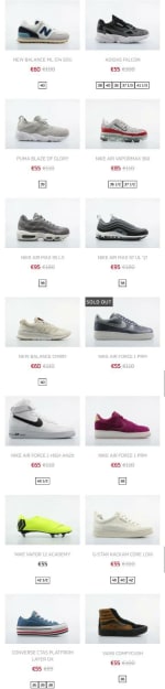 Laatste maten en modellen Sneakers (beperkt aanbod maar GIGA kortingen)