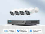 Reolink 4K PoE beveiligingscamera systeem H.265, 4pcs 8MP IP camera en 8CH NVR + 2TB HDD voor 24/7 opnames