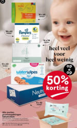 50% korting op alle merken grootverpakking babydoekjes bij Etos