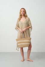 Capazo de playa en cuerda de algodón natural Textura por 12.79€