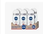 6 Desodorantes NIVEA Roll on Dry Comfort 50 ml por 7,72€