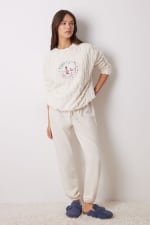 Pijama largo de borreguito y polar suave para Mujer por 11.99€