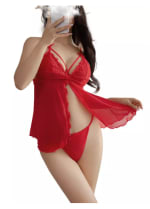 Lencería Babydoll Encaje Vestido Camisón Liguero Y Tanga por $109 en Mercado Libre
