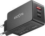 ARZOPA 65W Cargador USB C GAN, Cargador Carga Rapida 2 USB C y USB A por 14,99€