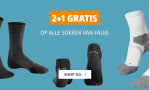 2+1 gratis op alle Falke sokken bij Bever